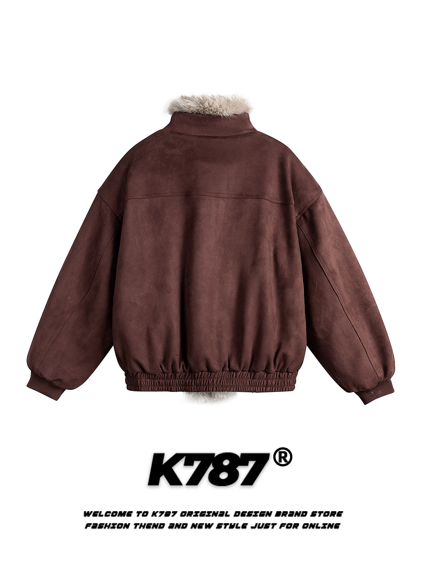 Áo khoác cotton khắc họa tiết ghế ngồi bằng lông thú thân thiện với môi trường kiểu Mỹ K787 dành cho nam và nữ, áo khoác cotton dày dặn kiểu dáng lười biếng dành cho cặp đôi.
