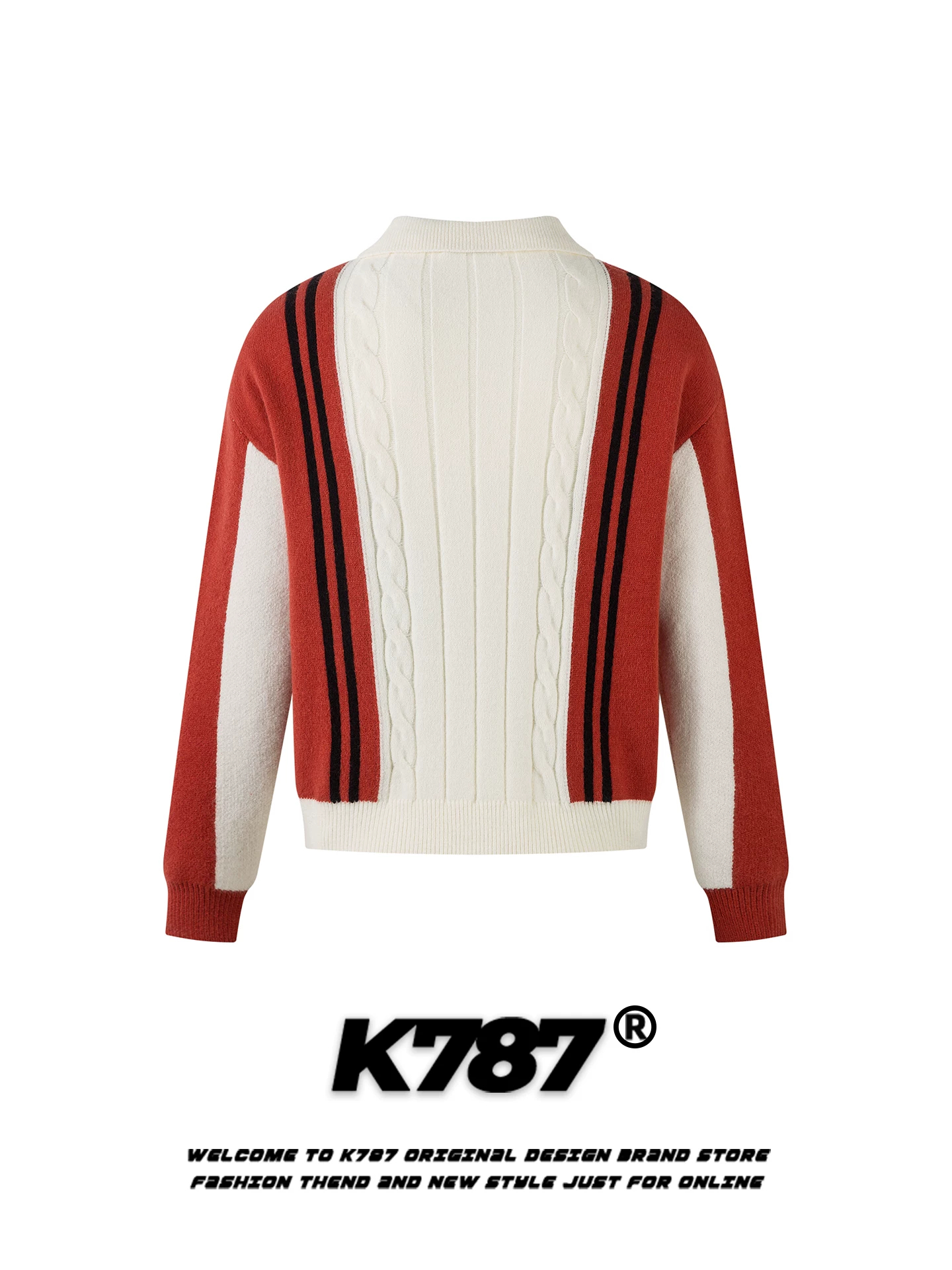 Áo len cardigan phối màu retro kiểu Mỹ K787 dành cho nam và nữ, áo khoác dệt kim dáng rộng, phong cách giản dị, hợp thời trang, dành cho cặp đôi, mùa thu