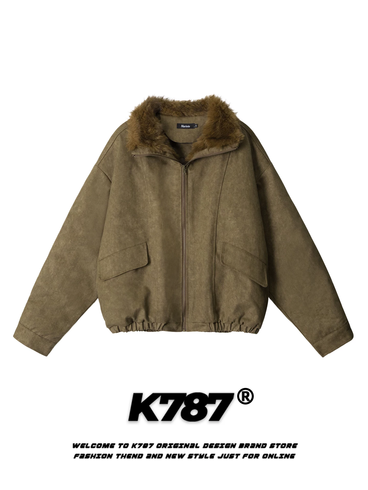 Áo khoác cotton cổ điển kiểu Mỹ K787, thiết kế phá cách, dành cho nam và nữ, thương hiệu thời thượng, áo khoác cotton dày dặn, ấm áp cho mùa đông.