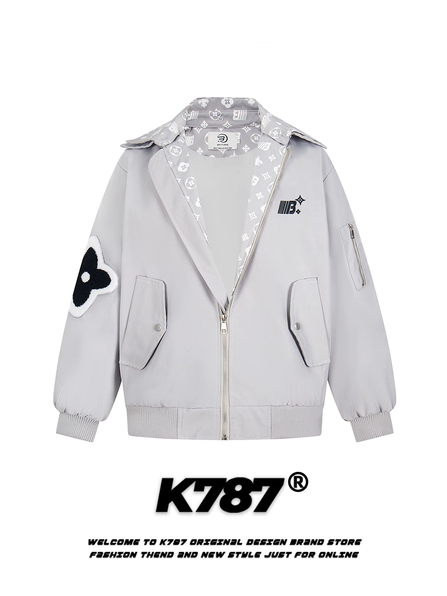 Áo khoác cardigan mùa đông chất liệu cotton, kiểu dáng unisex, phong cách retro Mỹ, chất liệu nhung thêu, cổ áo phối viền, thương hiệu thời trang, ấm áp, rộng rãi, mã K787