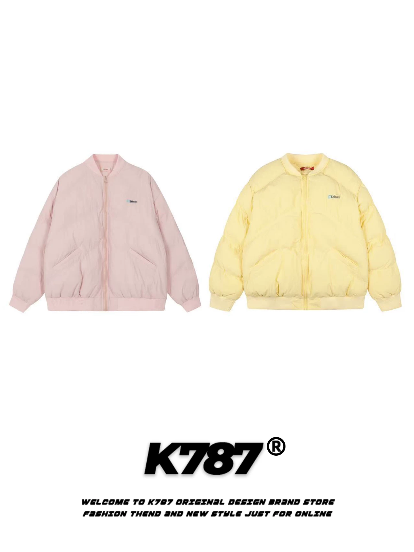 Áo khoác phao nữ kiểu Mỹ cổ điển K787, chất liệu dày dặn, kiểu dáng dễ thương, unisex, màu kẹo ngọt, phong cách thường ngày, đa năng, áo khoác cặp đôi bằng cotton.