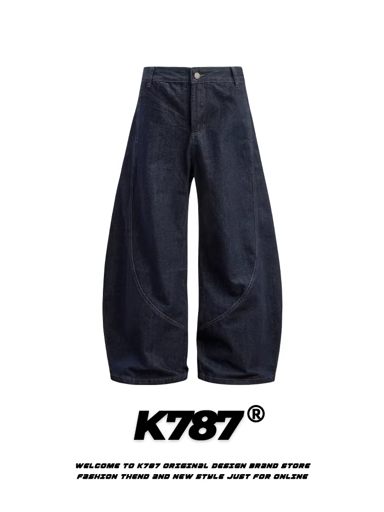 Quần jeans dáng thẳng unisex phong cách retro Mỹ K787, chất liệu denim màu trơn, kiểu dáng hiện đại, xu hướng quốc dân, phong cách đường phố, dành cho cặp đôi, mặc thường ngày.