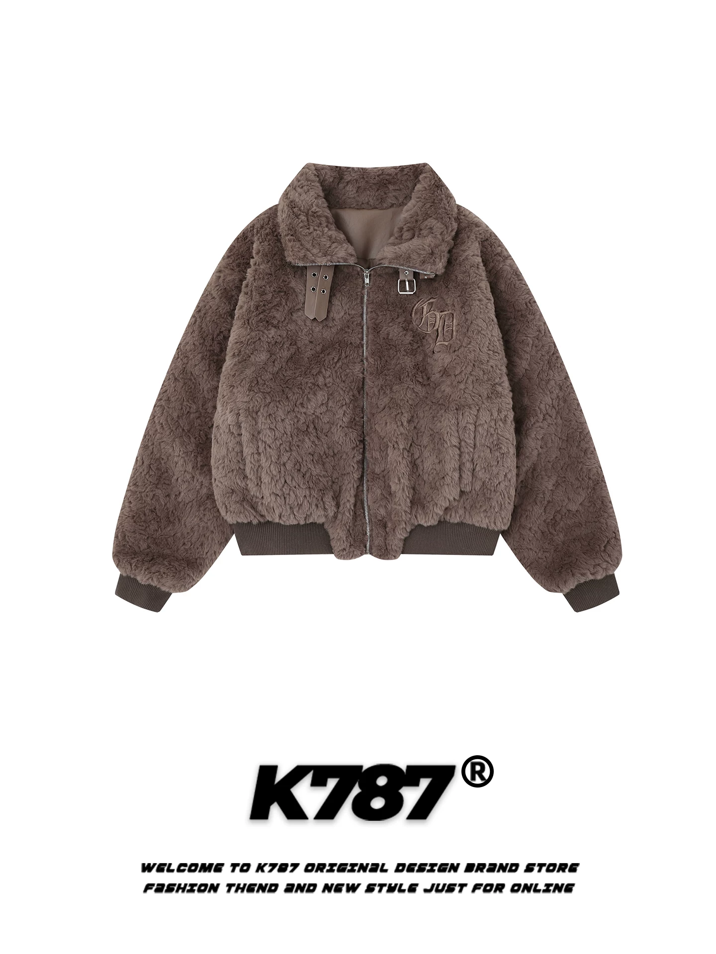 Áo khoác nữ K787 kiểu Mỹ cổ điển, chất liệu len cừu và cotton, dày dặn và ấm áp, đa năng, mùa đông 2025, phong cách lười biếng, áo khoác cotton ngắn.