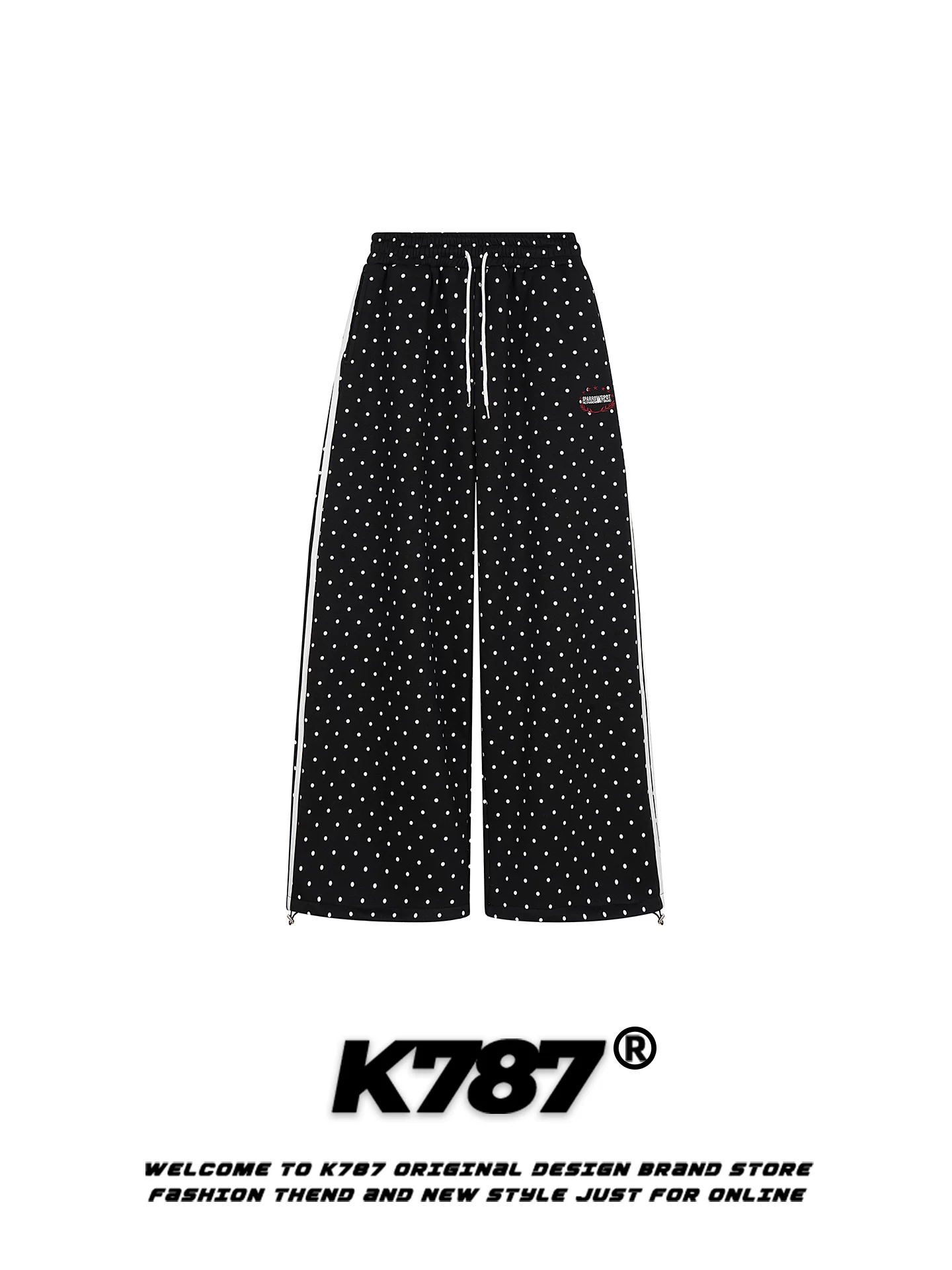 K787 Quần thường ngày có dây rút kiểu Mỹ cổ điển dành cho nam và nữ, dáng rộng, tôn dáng, lót lông cừu, ấm áp, ống thẳng, quần ống rộng lưng cao