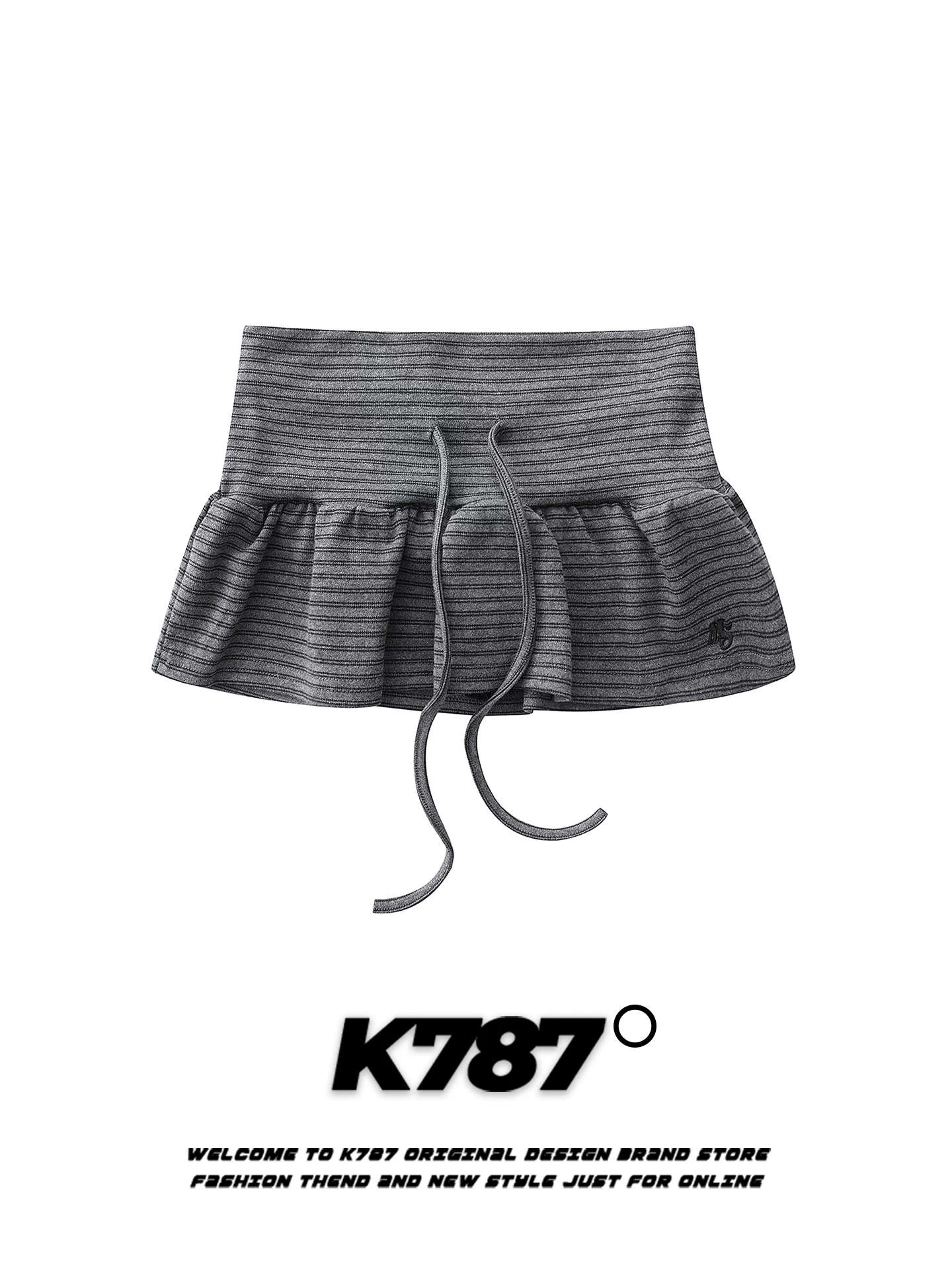 Váy buộc dây sọc cổ điển kiểu Mỹ K787 dành cho nữ, kiểu dáng thắt eo giản dị, phong cách cô gái cá tính, phong cách lười biếng, phong cách ngọt ngào và cá tính, váy ngắn tôn dáng.