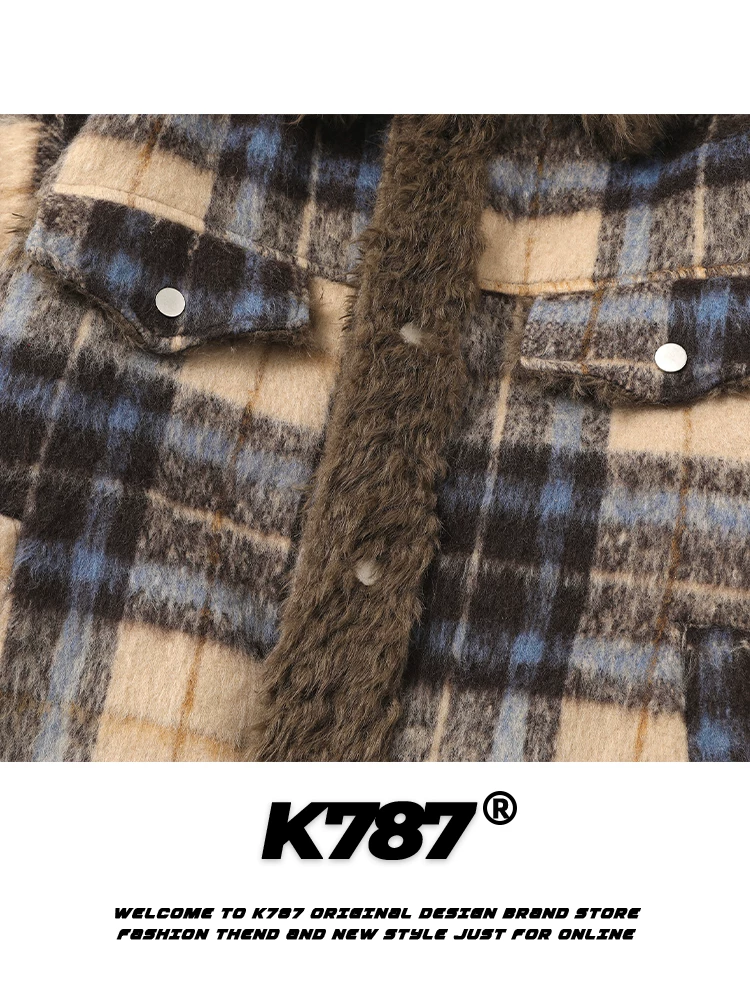 Áo khoác cotton kiểu Chanel nhỏ gọn kiểu Pháp K787 dành cho nam và nữ, áo khoác cotton mùa đông dày dặn bằng len cừu cổ điển kiểu Mỹ.