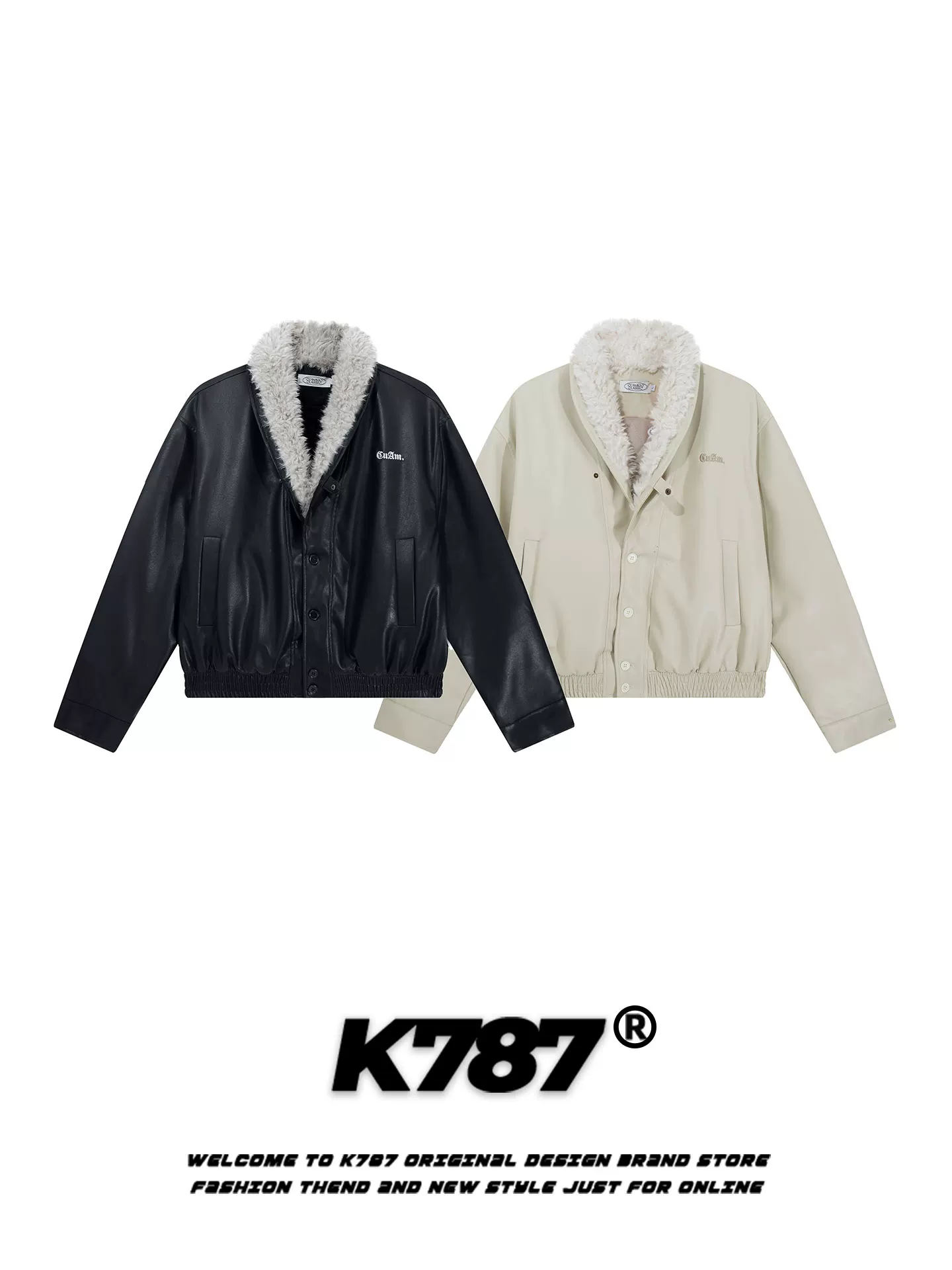 Áo khoác lót bông cổ lông phong cách retro Mỹ K787 dành cho nam và nữ, dáng rộng, phong cách cá tính, ấm áp, áo khoác lót bông đôi mùa đông 2025