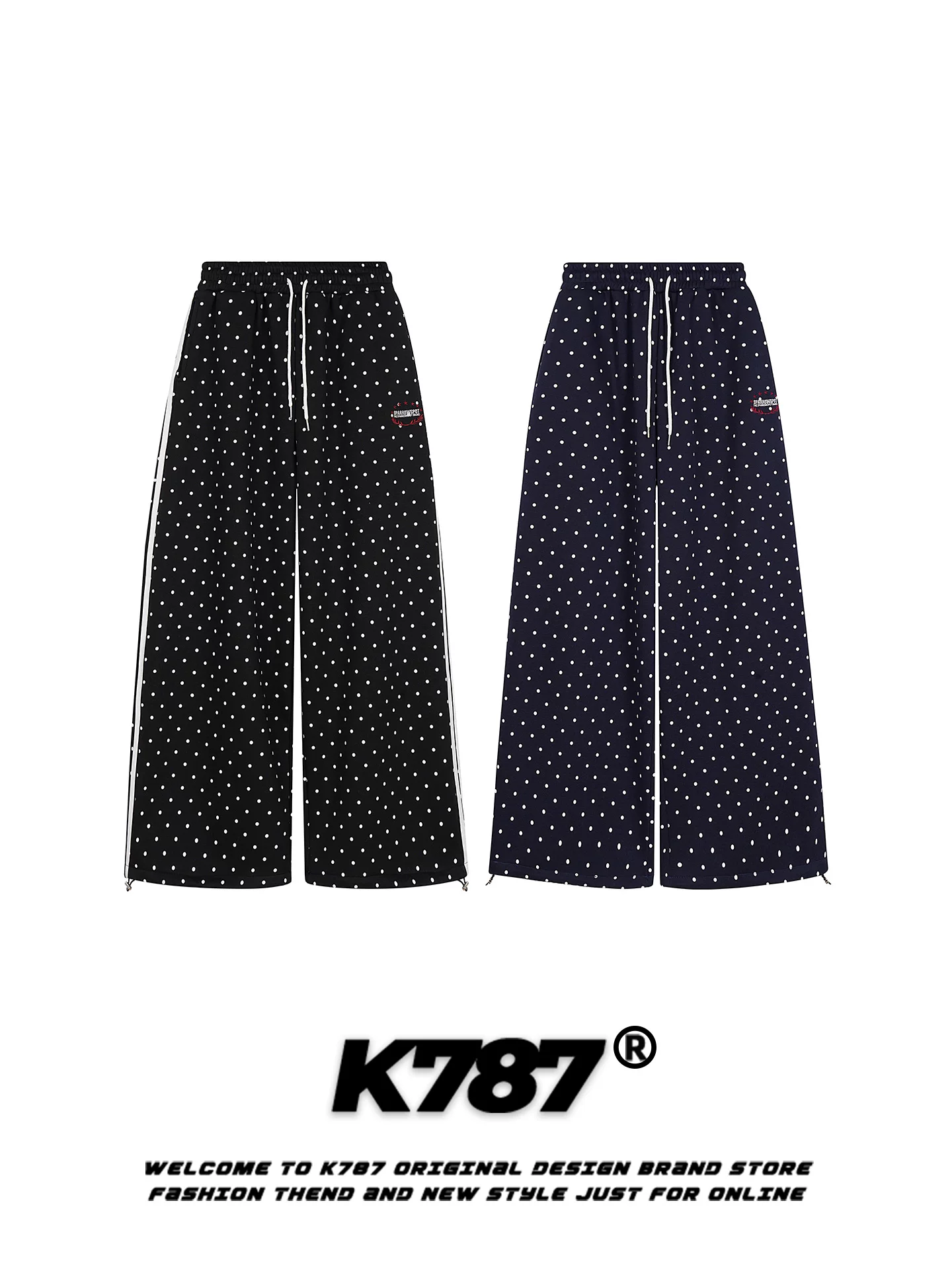 K787 Quần thường ngày có dây rút kiểu Mỹ cổ điển dành cho nam và nữ, dáng rộng, tôn dáng, lót lông cừu, ấm áp, ống thẳng, quần ống rộng lưng cao