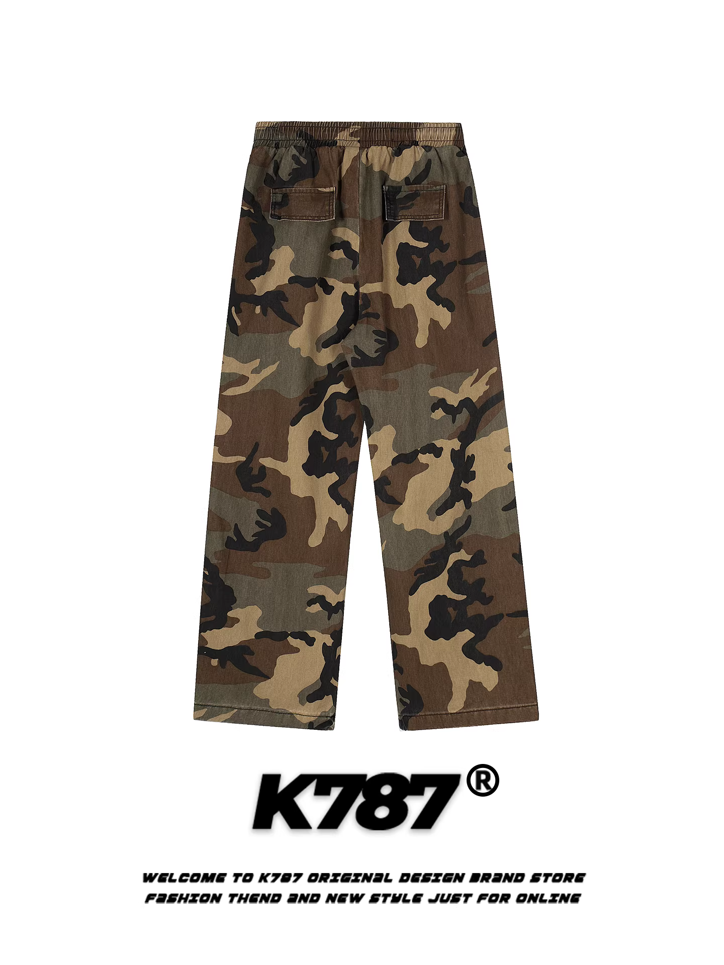 Quần kaki in chữ phong cách đường phố Mỹ K787, họa tiết rằn ri, dành cho nam và nữ, dáng rộng, cạp cao, phong cách hip-hop, khiêu vũ đường phố, ống rộng.