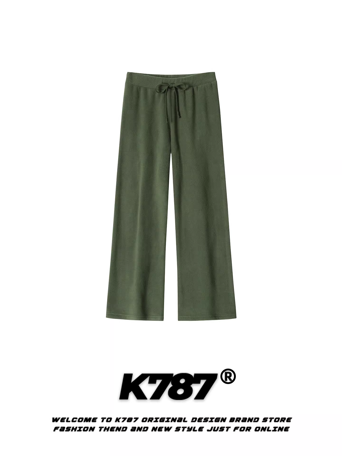 Quần âu kiểu Mỹ cổ điển K787 chất liệu nỉ, cạp cao, dành cho nam và nữ, thích hợp đi làm và mặc ở nhà, quần ống đứng rộng rãi, cạp cao, giữ ấm.