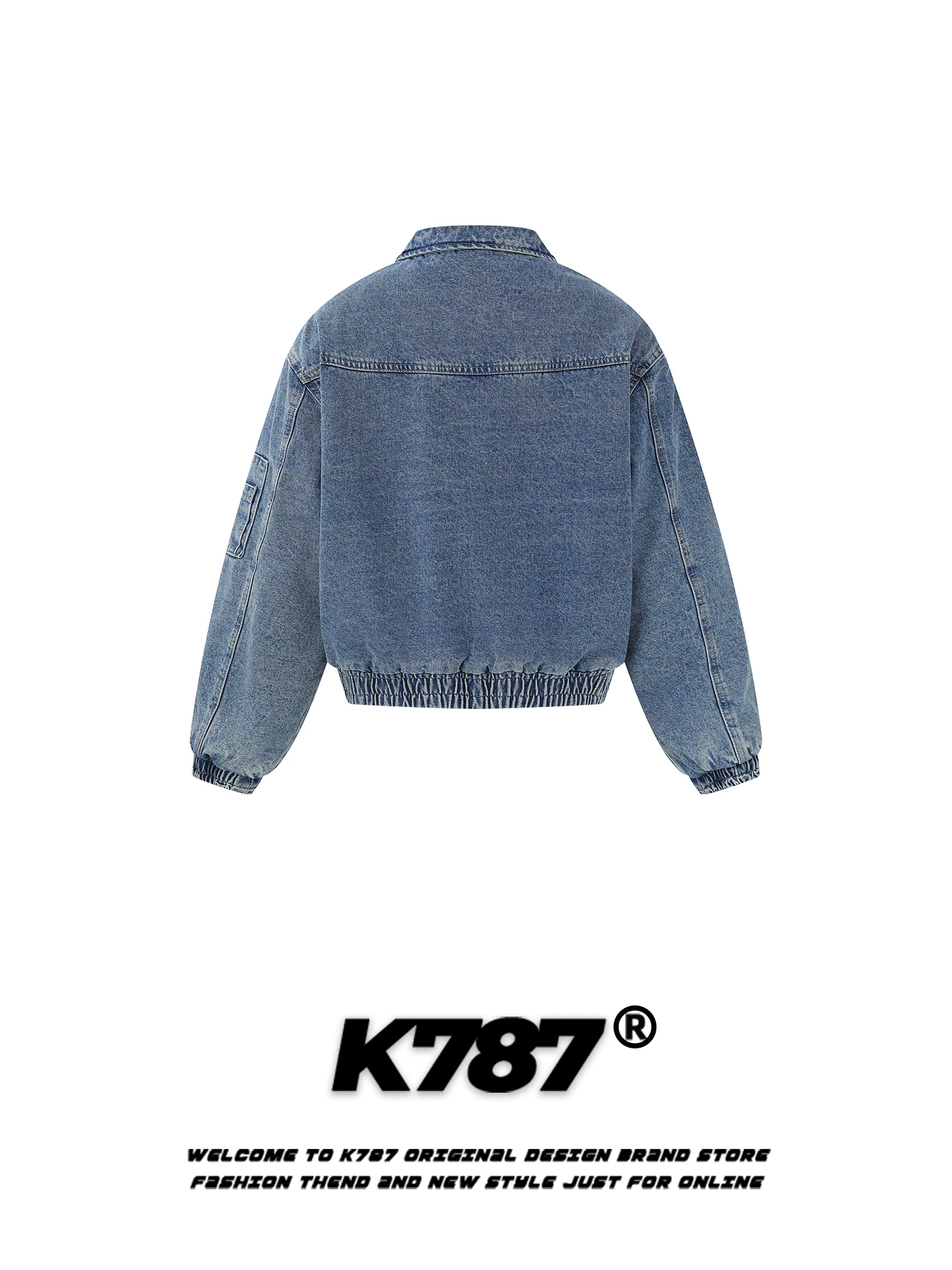 Áo khoác denim cotton cổ điển kiểu Mỹ K787, đã qua xử lý làm mềm, dành cho nam và nữ, thương hiệu thời thượng, ấm áp và dày dặn, phong cách và cá tính.