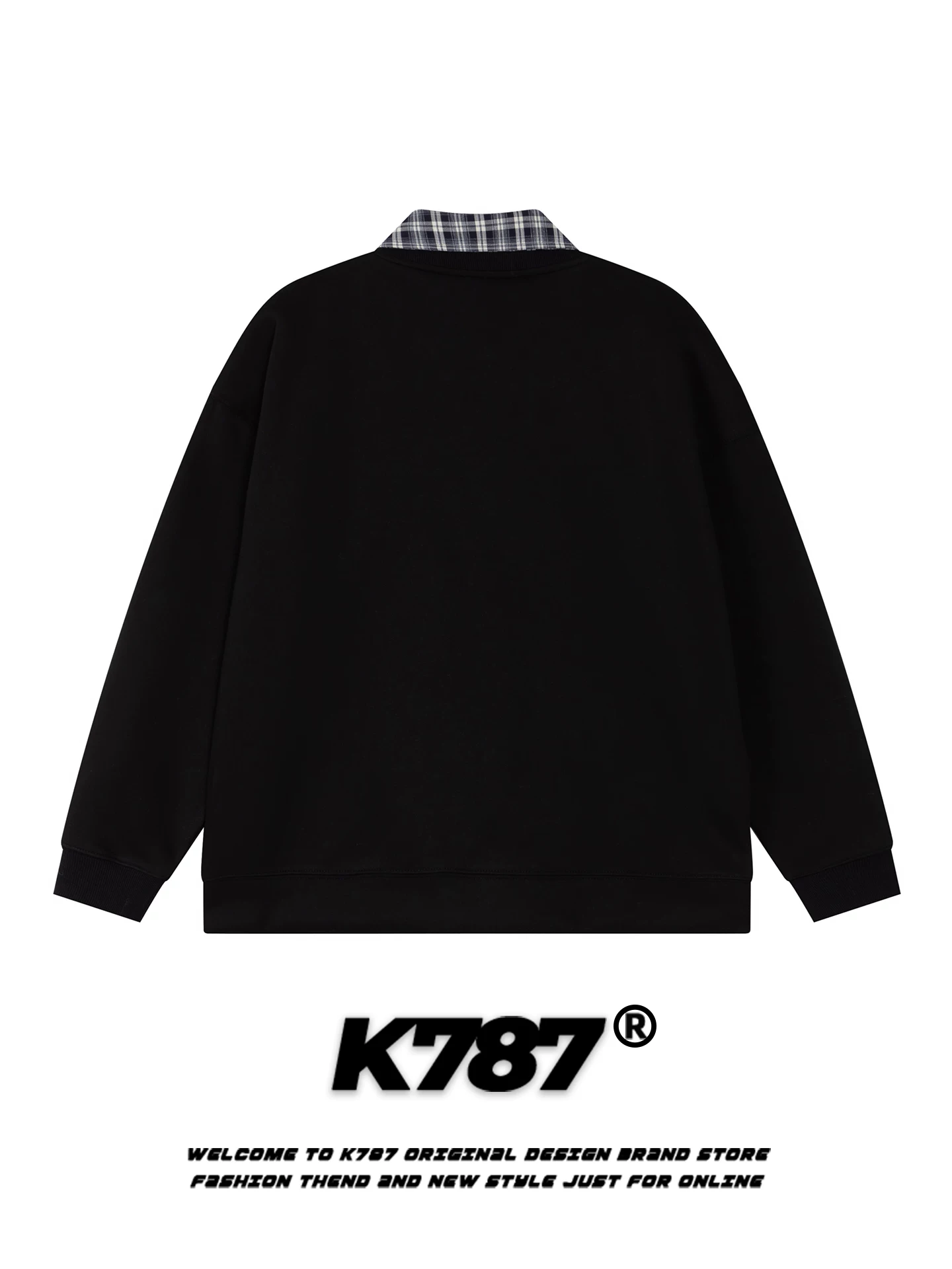 K787 Phong cách đường phố Mỹ mèo và chó thư graffiti áo len cardigan unisex cổ điển phong cách đại học cặp đôi áo khoác mùa thu