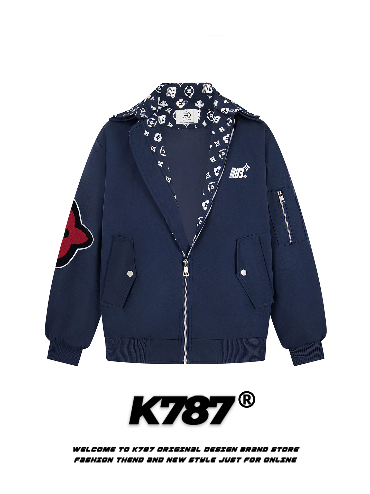 Áo khoác cardigan mùa đông chất liệu cotton, kiểu dáng unisex, phong cách retro Mỹ, chất liệu nhung thêu, cổ áo phối viền, thương hiệu thời trang, ấm áp, rộng rãi, mã K787