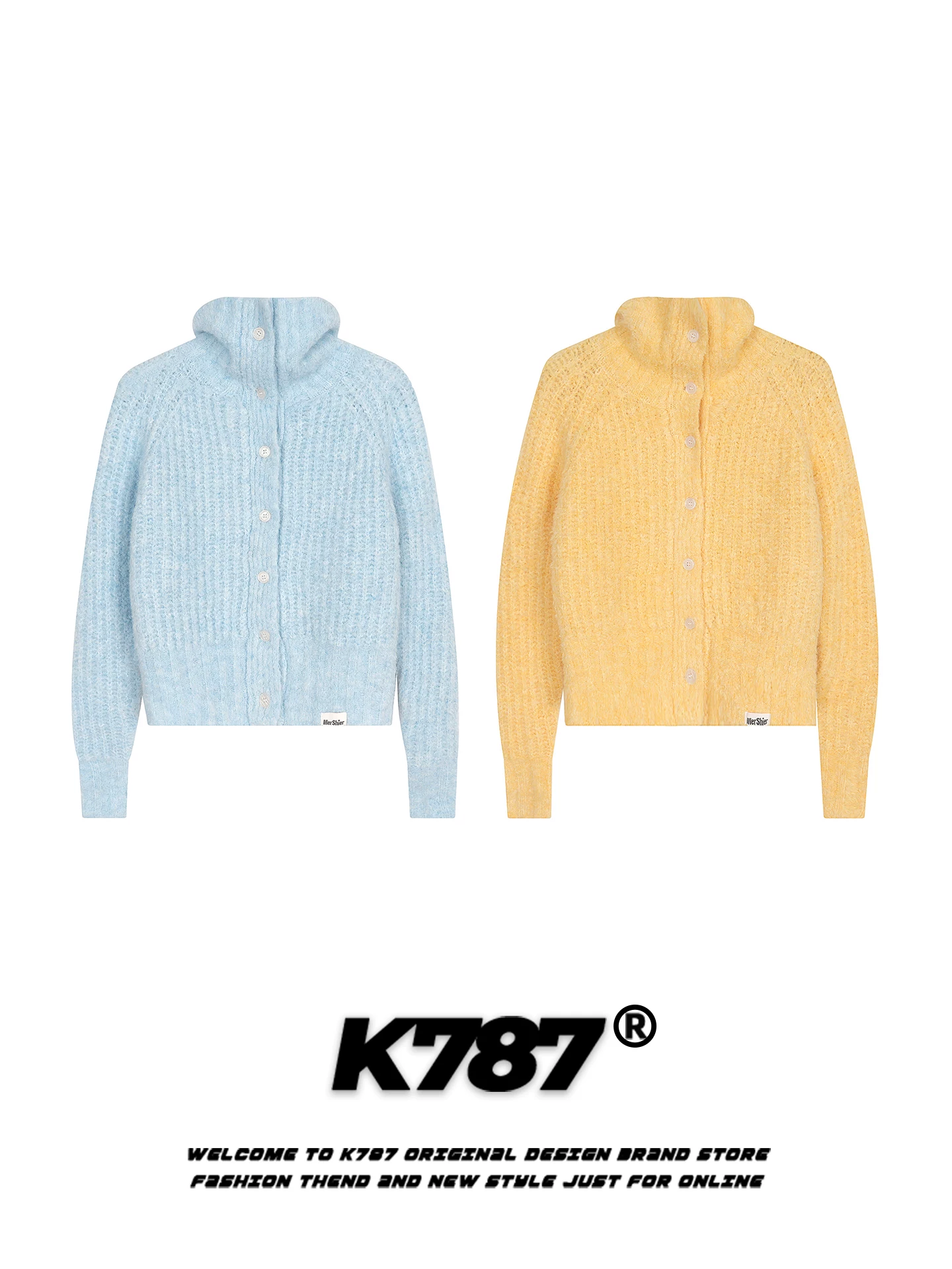Áo len cardigan đơn sắc phong cách ngọt ngào kiểu Mỹ K787 dành cho nữ, mùa thu đông, phong cách lười biếng, giản dị, thích hợp đi làm.