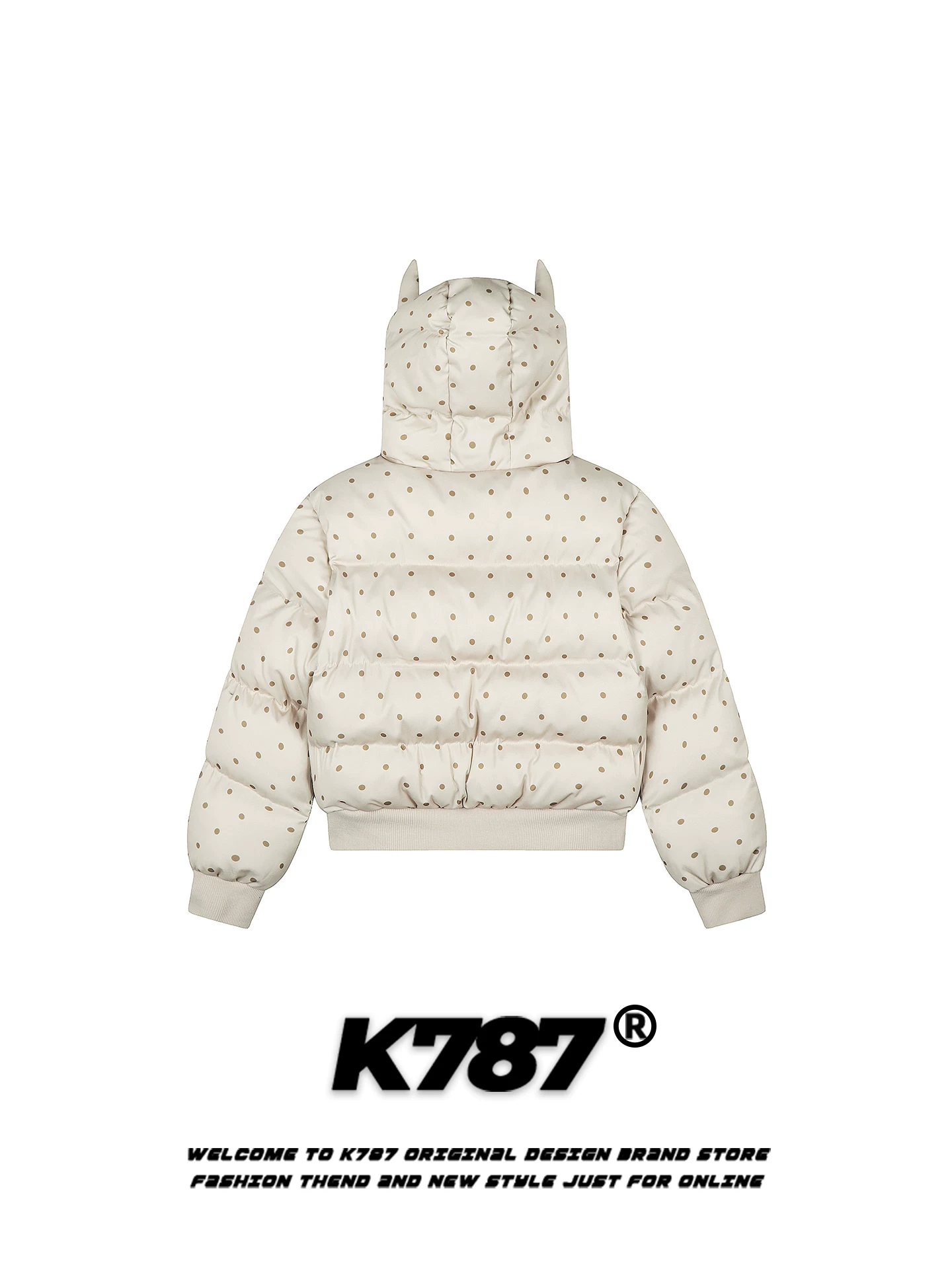 Áo khoác cotton có mũ trùm đầu kiểu Mỹ K787 dành cho nữ, phong cách cô gái ngọt ngào giảm tuổi tác, áo khoác cotton ngắn ấm áp giản dị.