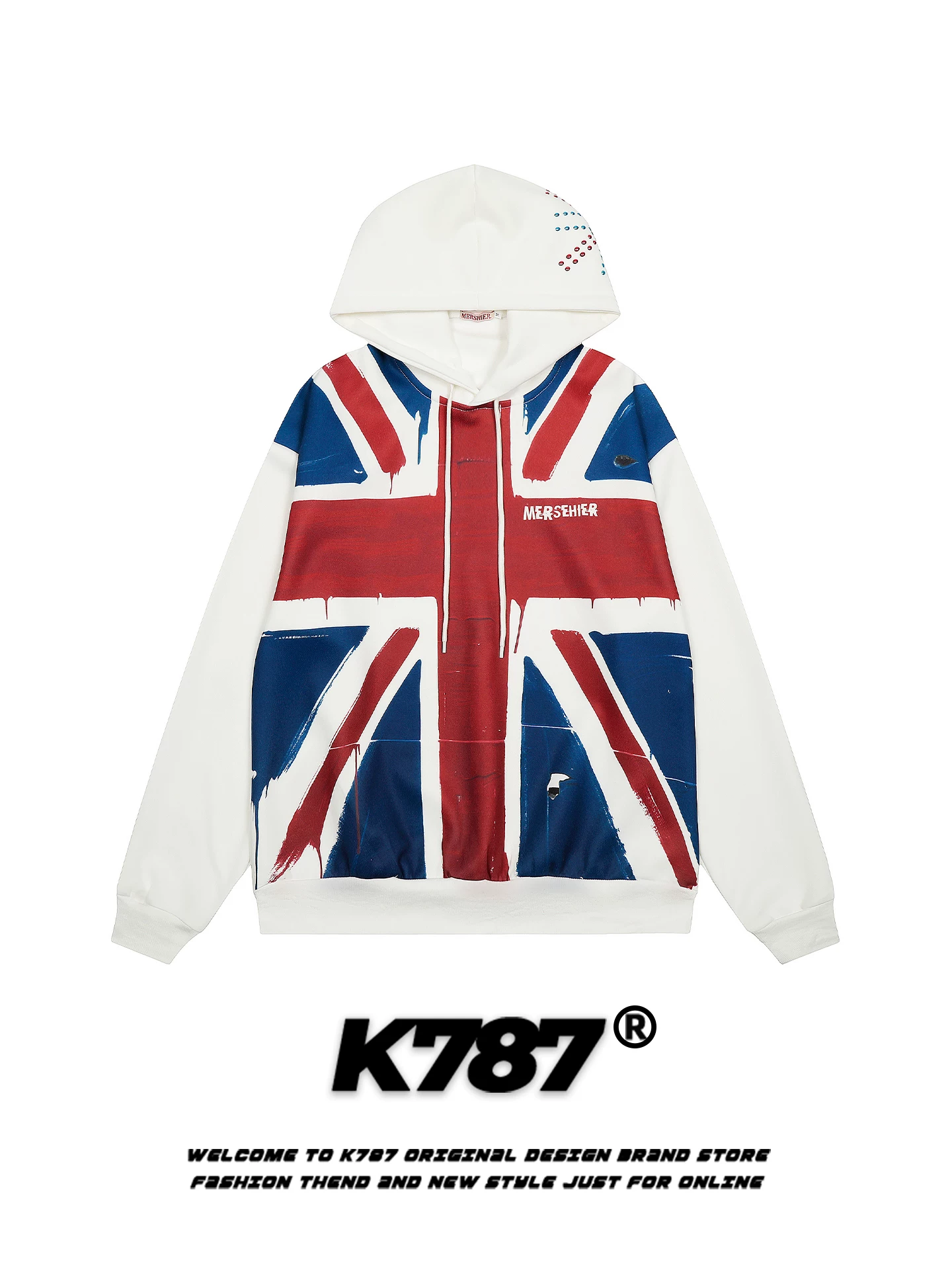 Áo hoodie in họa tiết graffiti phong cách đường phố Mỹ K787, unisex, đa năng, dáng rộng, dành cho cặp đôi