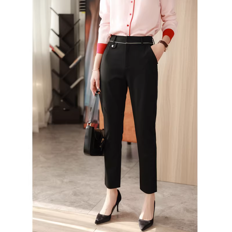 Đồ dùng cần thiết khi đi làm! Phải có! Quần thuốc lá, quần âu cơ bản dành cho nữ, cạp cao, tôn dáng, quần ống đứng thon gọn.