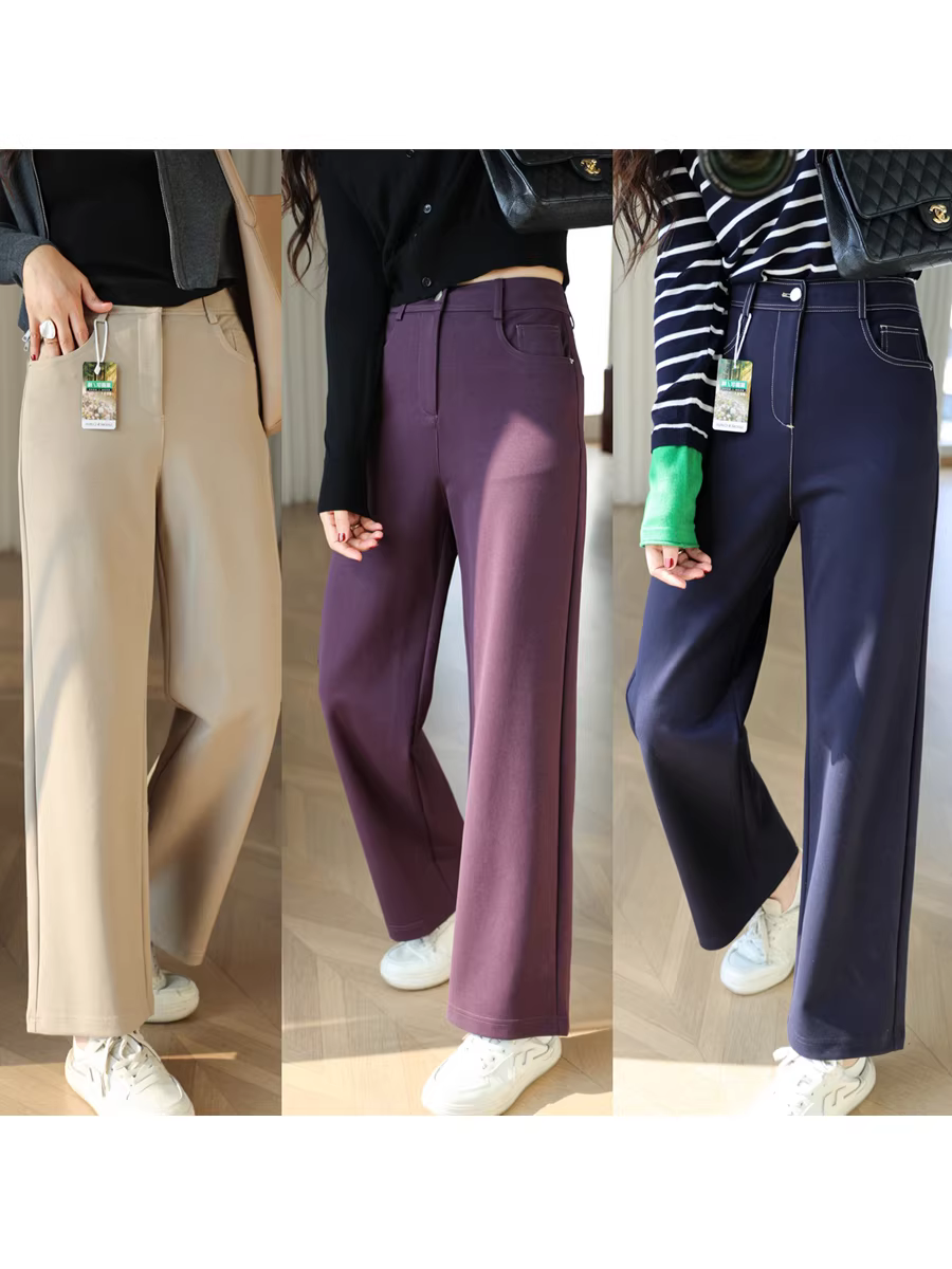 Quần jean ống rộng lưng cao siêu thoải mái, co giãn cao, chất liệu cotton lyocell, giúp thon gọn dáng người, quần ống đứng suông thoải mái dành cho nữ, mẫu mới cho mùa thu.