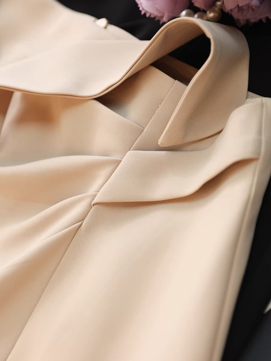 Thiết kế bất đối xứng, tôn dáng và che bụng! Váy công sở đi làm, chất liệu trơn màu, xẻ tà, lưng cao, dáng chữ A.