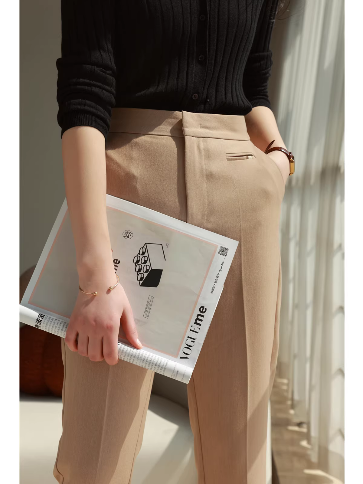 Sáng tạo và hiệu quả, không lười biếng! Quần áo công sở tinh tế, quần ống đứng cao eo tôn dáng, quần âu thẳng dành cho nữ, mẫu mới cho mùa xuân.