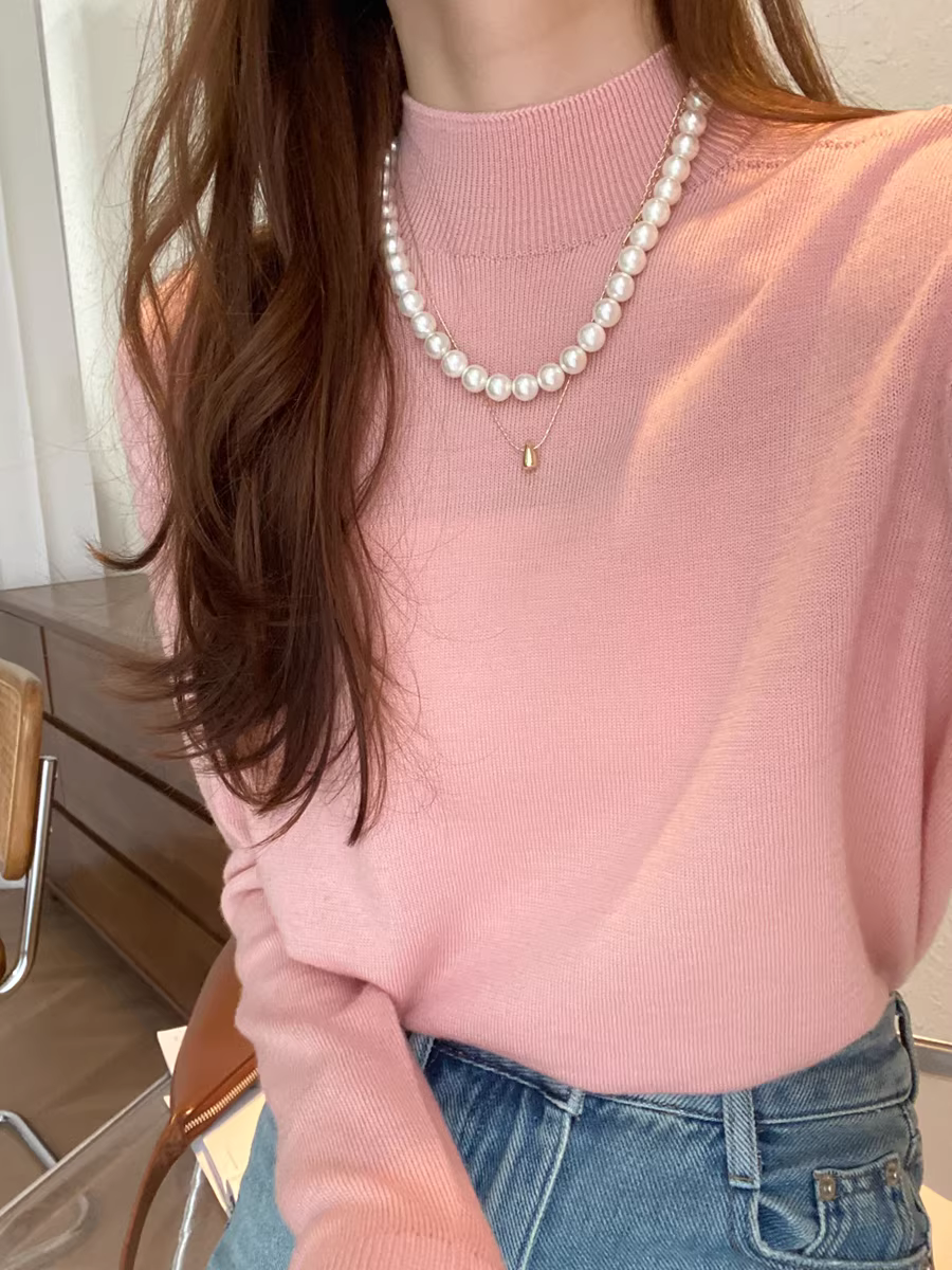 200g vừa vặn quá! Áo len dệt kim nửa cổ lọ liền mạch, chất liệu len mịn cao cấp của New Zealand, có thể giặt máy, dành cho nữ, thích hợp cho mùa thu.