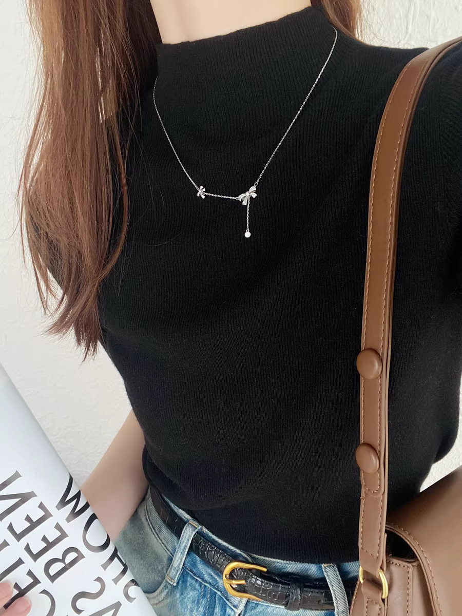 【2 chiếc với giá 139】Màu kem! Áo len dệt kim ngắn tay cổ tròn kiểu Pháp dành cho nữ, kiểu dáng mới cho mùa hè.