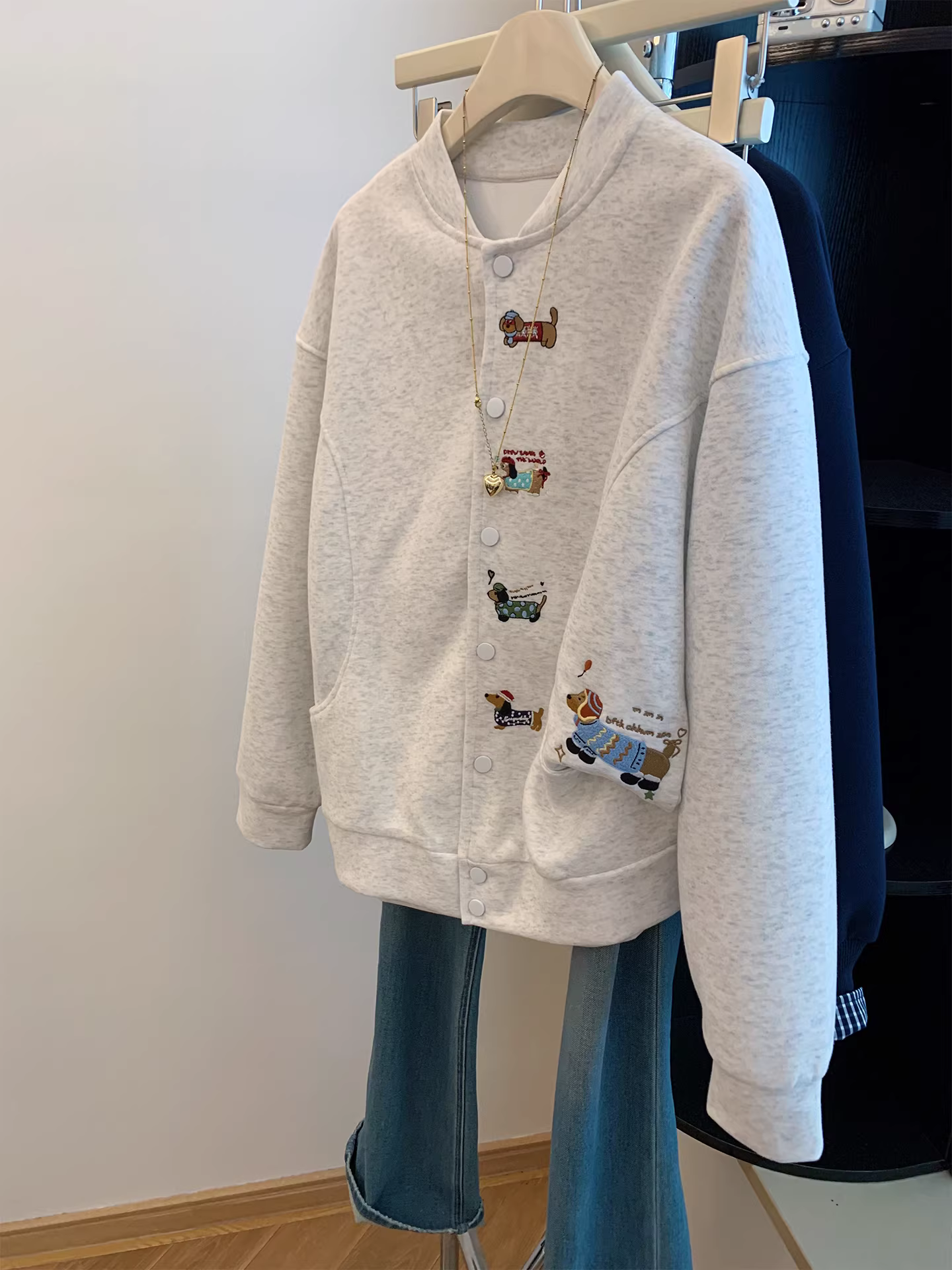 Áo khoác thường ngày cho bé gái áo khoác ngoài mùa thu quần áo trẻ em dáng rộng phong cách đa năng dành cho học sinh nhỏ nhắn hợp thời trang