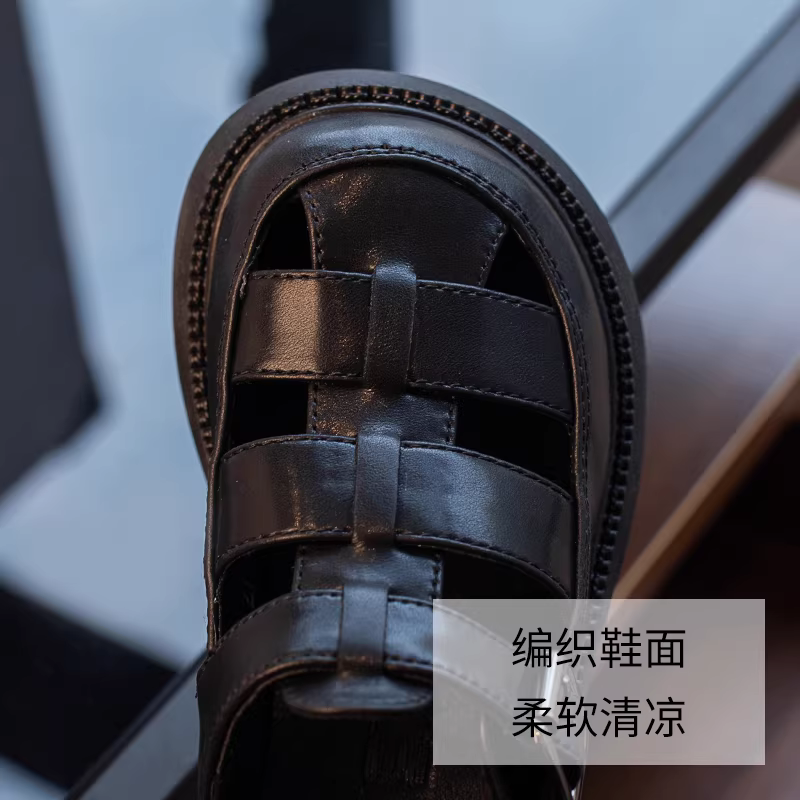 Giày mùa hè cho bé gái, dép La Mã kín mũi cho trẻ lớn, kiểu mới 2025, giày công chúa đi biển đế mềm cho trẻ em.