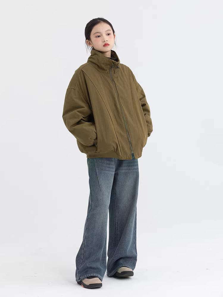 Quần jean lót lông cừu cho bé trai và bé gái, quần áo mùa thu đông, quần ống đứng lót lông cừu cho trẻ em, quần dài thường ngày nhỏ nhắn