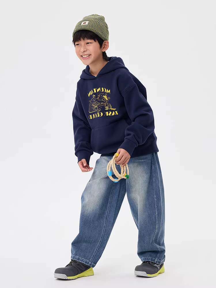 Quần jeans bé trai và bé gái mùa thu 2025, quần ống đứng đa năng cho trẻ lớn, quần dáng rộng, quần dài kiểu cha mẹ và con cái