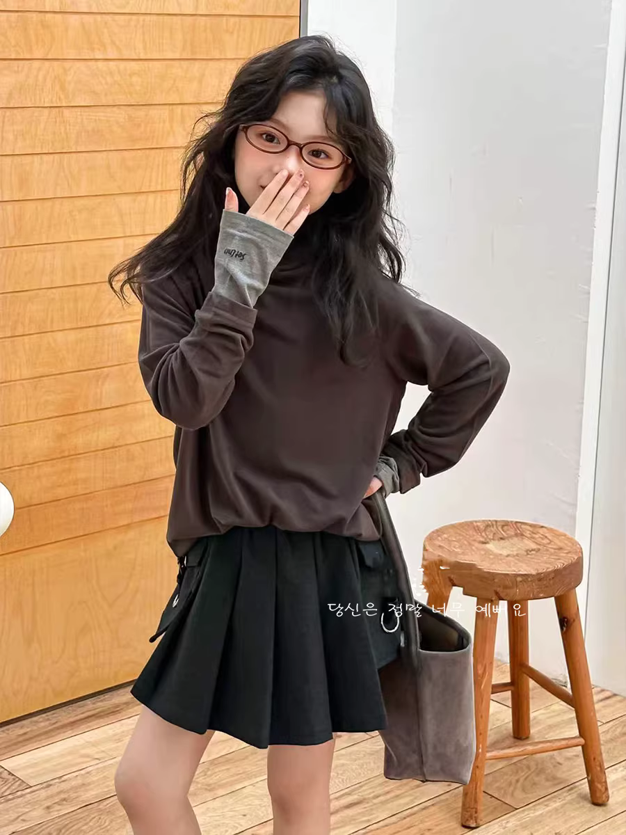 Áo thun có mũ trùm đầu cho bé gái Áo khoác trẻ em mùa thu Áo sơ mi cơ bản thân thiện với da dành cho trẻ lớn hơn Áo hoodie dài tay mùa thu dáng rộng vừa vặn