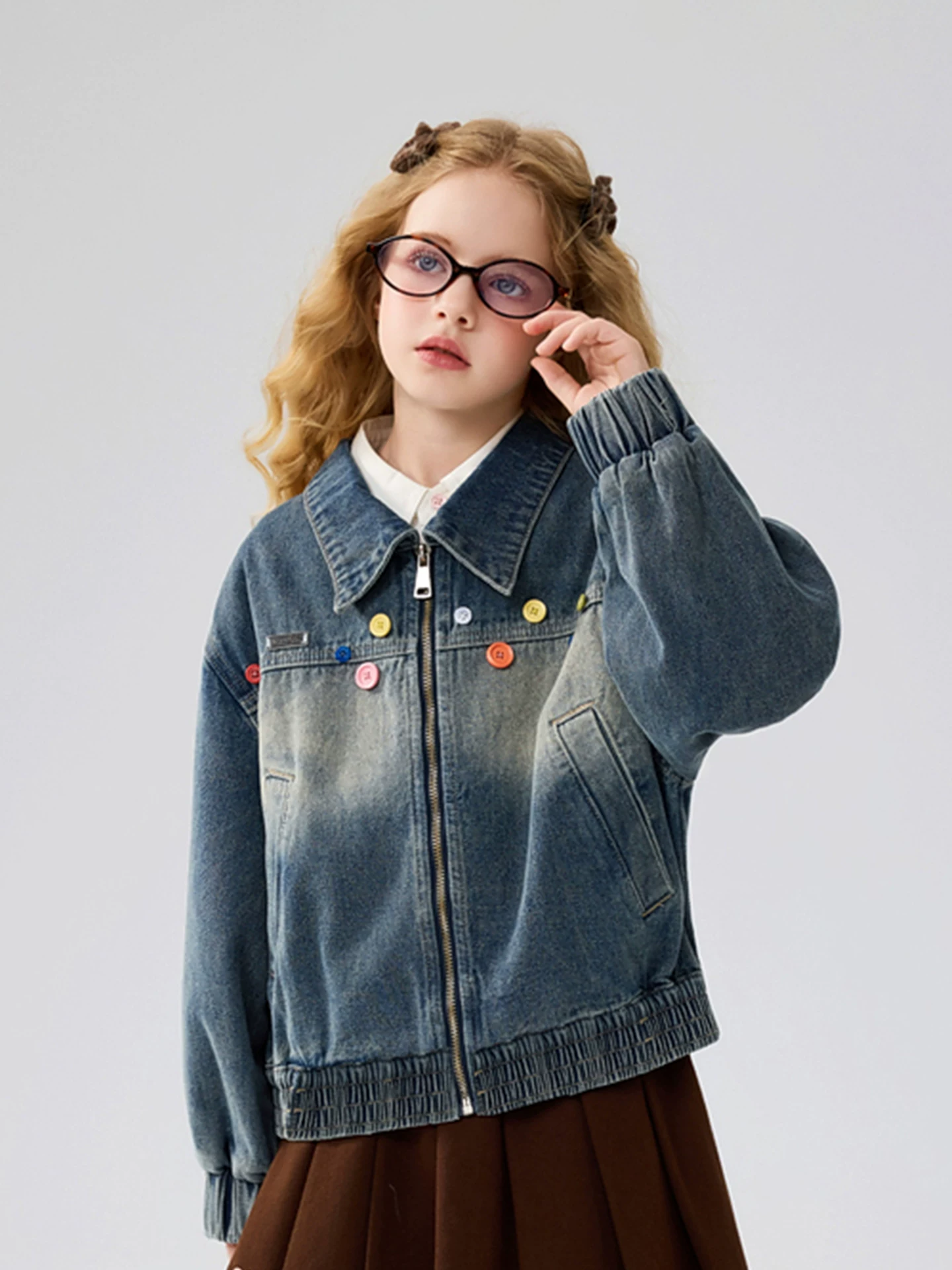 Áo khoác denim trẻ em kiểu cổ điển, áo khoác bóng chày trẻ em, kiểu mới mùa thu 2025, áo khoác denim phong cách Hàn Quốc cho bé trai