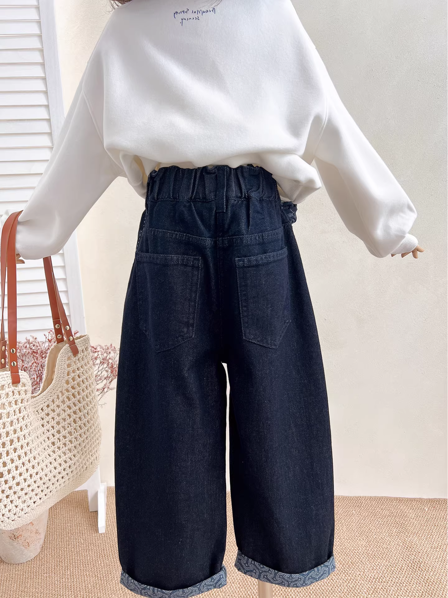 Quần bé gái kiểu dáng thời trang, quần kaki nơ, quần bò trẻ em phong cách thu đông 2025 dành cho trẻ lớn