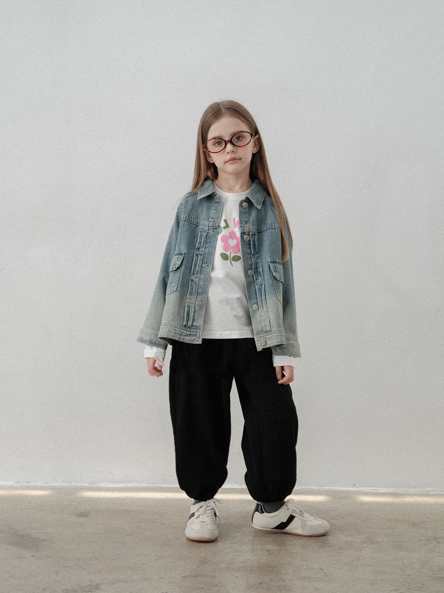 Áo khoác denim gradient dành cho nữ Áo khoác trẻ em mùa xuân thu đa năng dáng rộng dáng rộng dài tay áo dành cho học sinh nam hợp thời trang