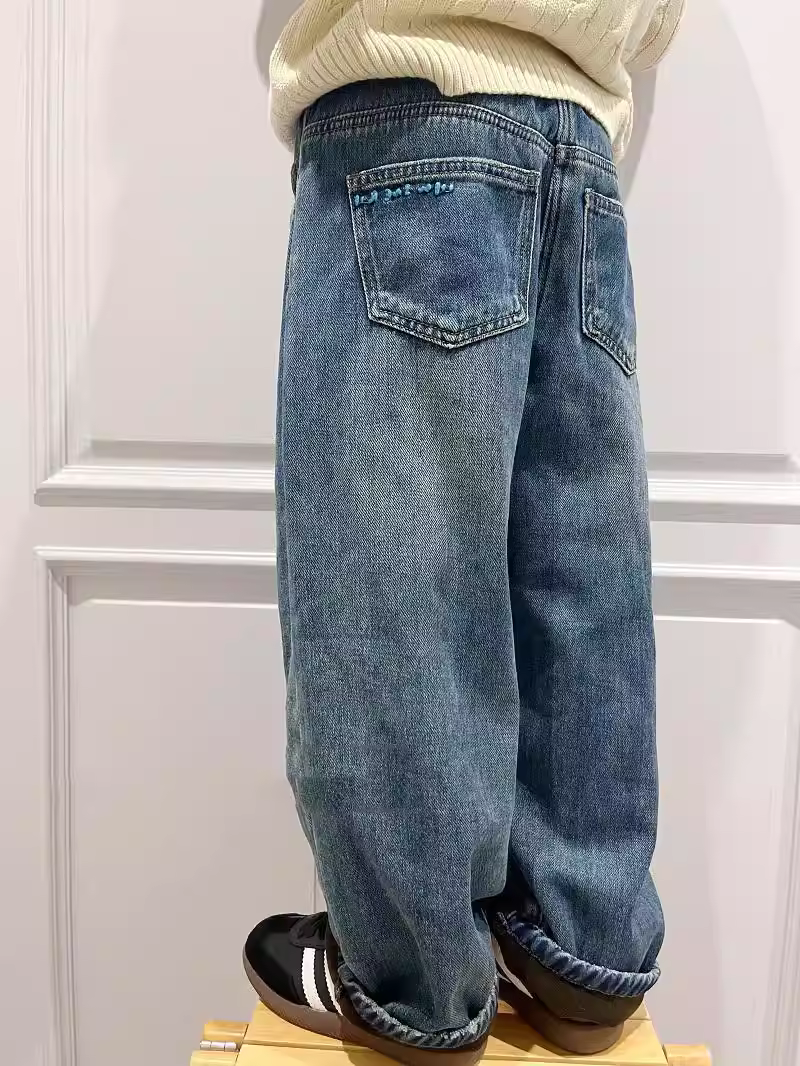 Quần jean bé trai và bé gái, quần trẻ em mới đầu xuân, quần đơn, quần ống đứng, quần thường ngày, giảm béo, tăng chiều cao, đa năng và sành điệu.