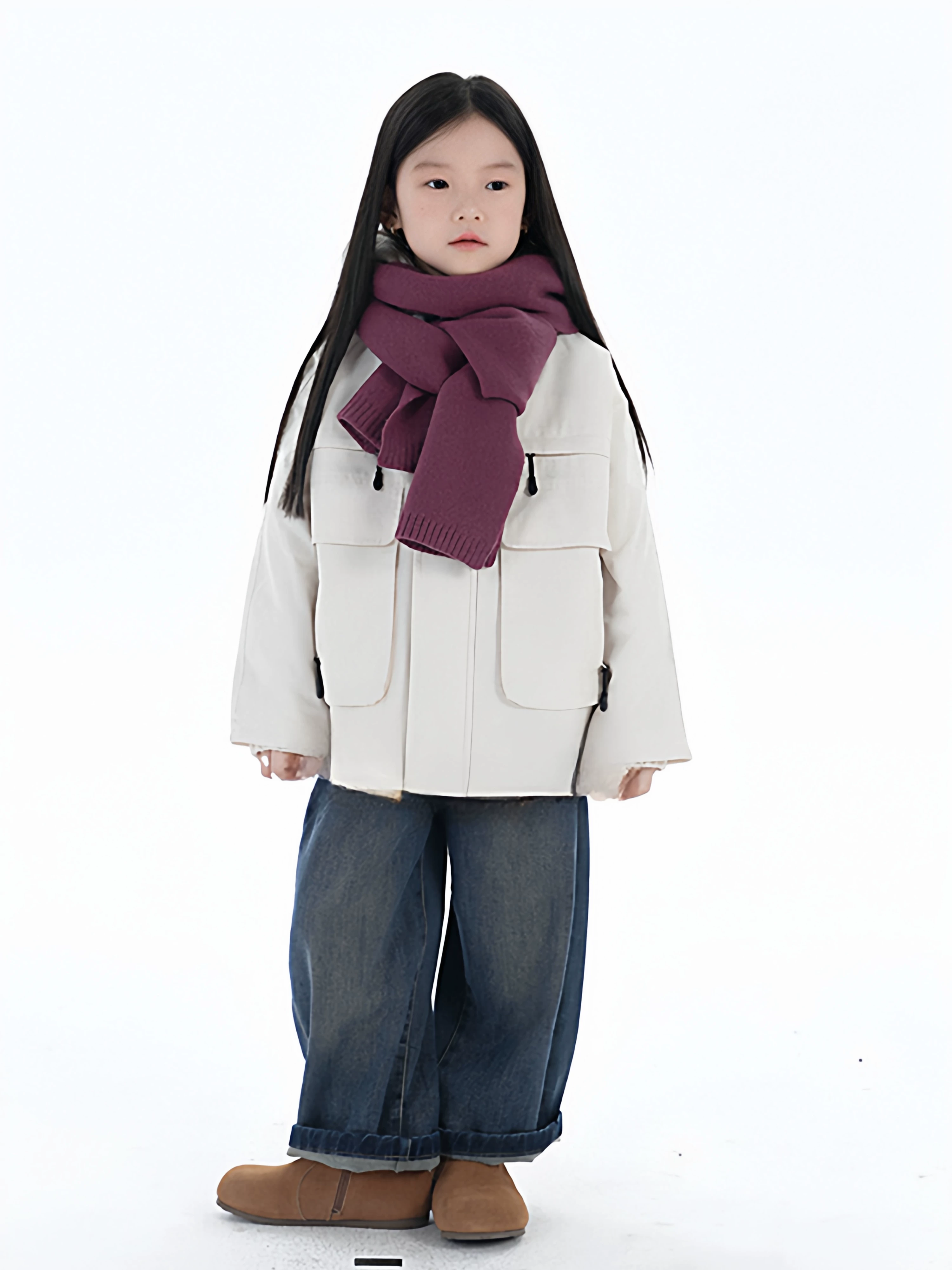 Quần jean lông cừu cổ điển dành cho nữ 25 mùa thu đông mới phong cách Hàn Quốc quần âu cho trẻ lớn quần ống rộng dáng thẳng