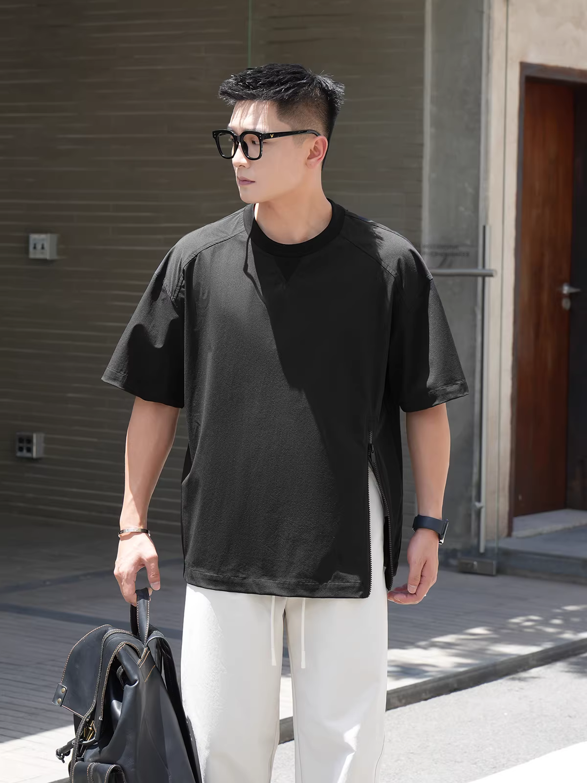 Trang phục số 22 [Áo thun tạo cảm giác như đi chơi ngoài trời] Áo thun chống nắng UPF50+ chống nước giả hai mảnh phối màu tay ngắn dành cho nam