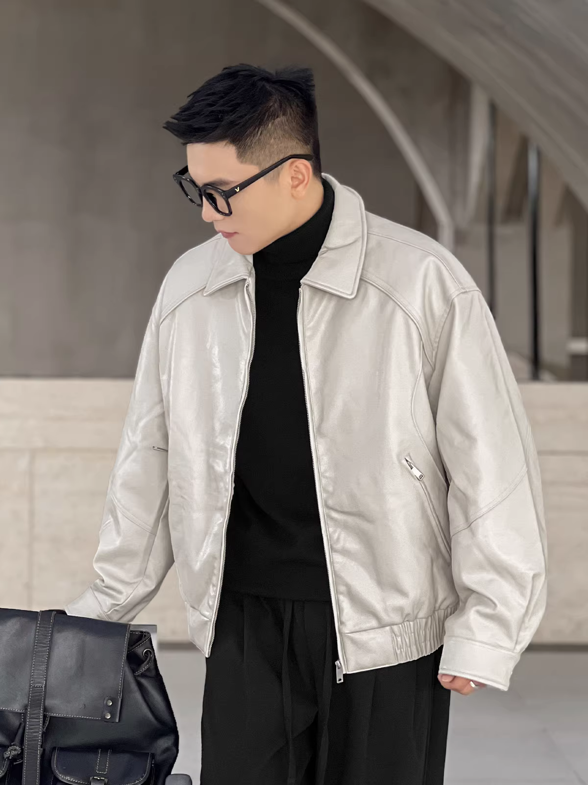 Trang phục số 22 có áo khoác da dày dặn ấm áp mùa đông tiêu chuẩn quốc gia mới 90 màu trắng, áo khoác ngoài nam.