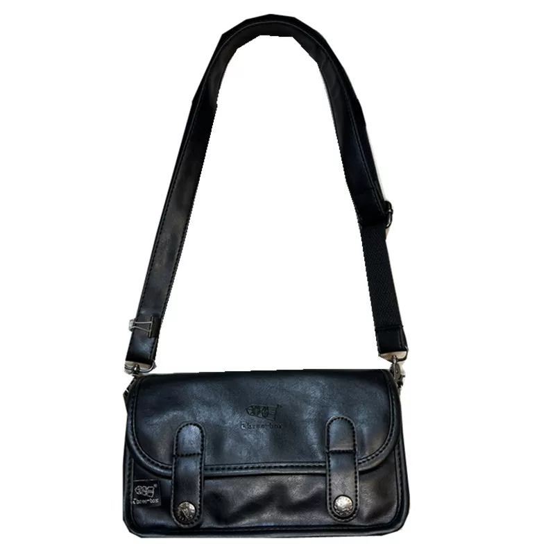 Túi đeo chéo nam ba ngăn mới năm 2025, phong cách retro giản dị unisex, balo đeo chéo nhỏ kiểu Nhật Bản, Hàn Quốc, Anh