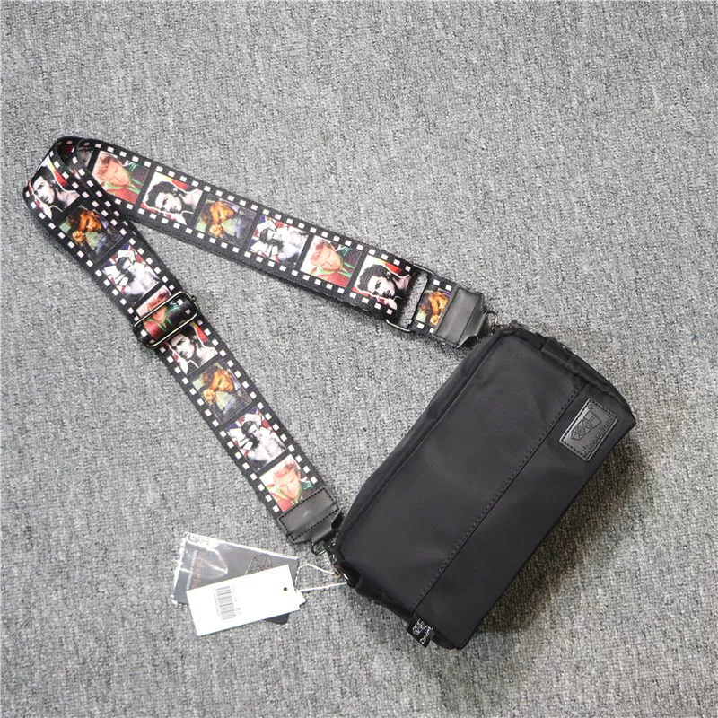 Túi đeo vai unisex ba ngăn phong cách Hàn Quốc bằng nylon, túi đeo chéo nam nhiều màu sắc phong cách đường phố Nhật Bản, túi vuông nhỏ