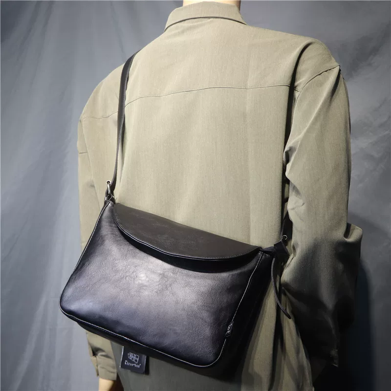 Túi đeo chéo nam ba ngăn kiểu dáng mới thời thượng đơn giản, túi đeo vai nam phong cách retro disco, ba lô đựng máy tính bảng dành cho học sinh