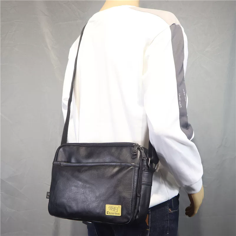 Túi đeo chéo thời trang Hàn Quốc threebox dành cho nam và nữ, túi đeo chéo ngang đơn giản, túi đeo vai phong cách Nhật Bản hợp thời trang dành cho nam