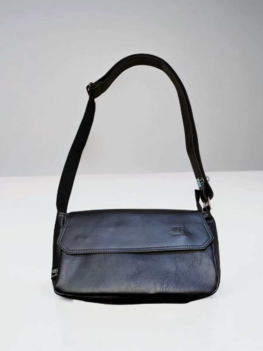 Túi đeo chéo ba ngăn kiểu Trung Quốc dành cho nam giới Nhật Bản, chất liệu da thật, kiểu dáng giản dị, unisex, balo nhỏ