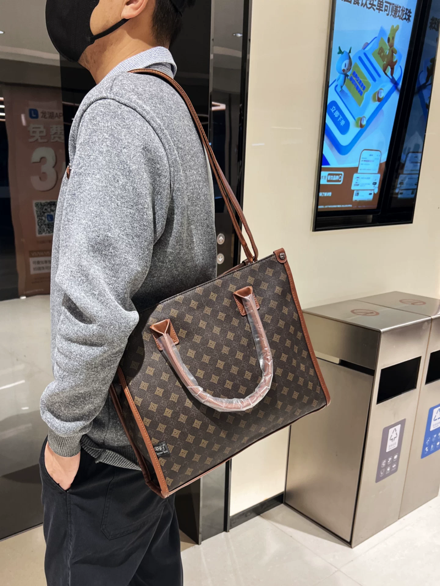 Túi xách nam da cao cấp vintage 2026, túi đeo vai công sở, túi đựng máy tính, cặp tài liệu