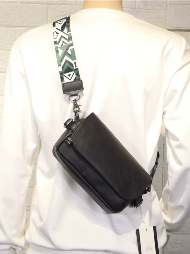 Túi xách nam hợp thời trang của Nhật Bản threebox, túi đeo chéo nhỏ có ruy băng cá tính, túi đeo chéo nhỏ một vai phong cách đường phố dành cho nữ