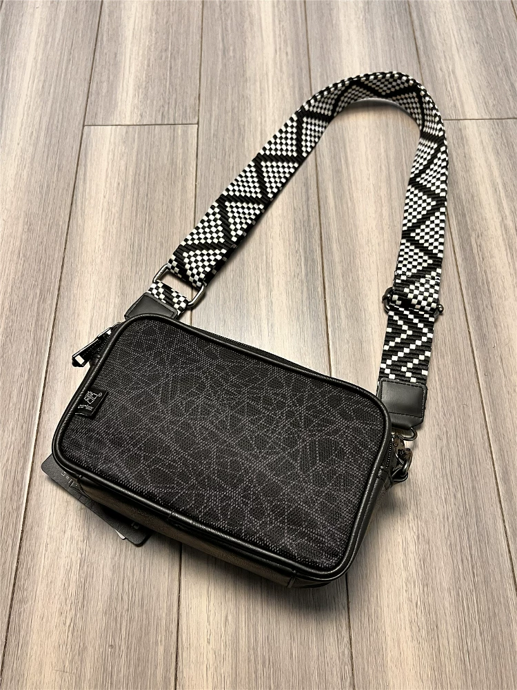 Túi đeo chéo nam thời trang ba ngăn, họa tiết đổi màu, kiểu dáng mới, balo nhỏ gọn, phong cách casual