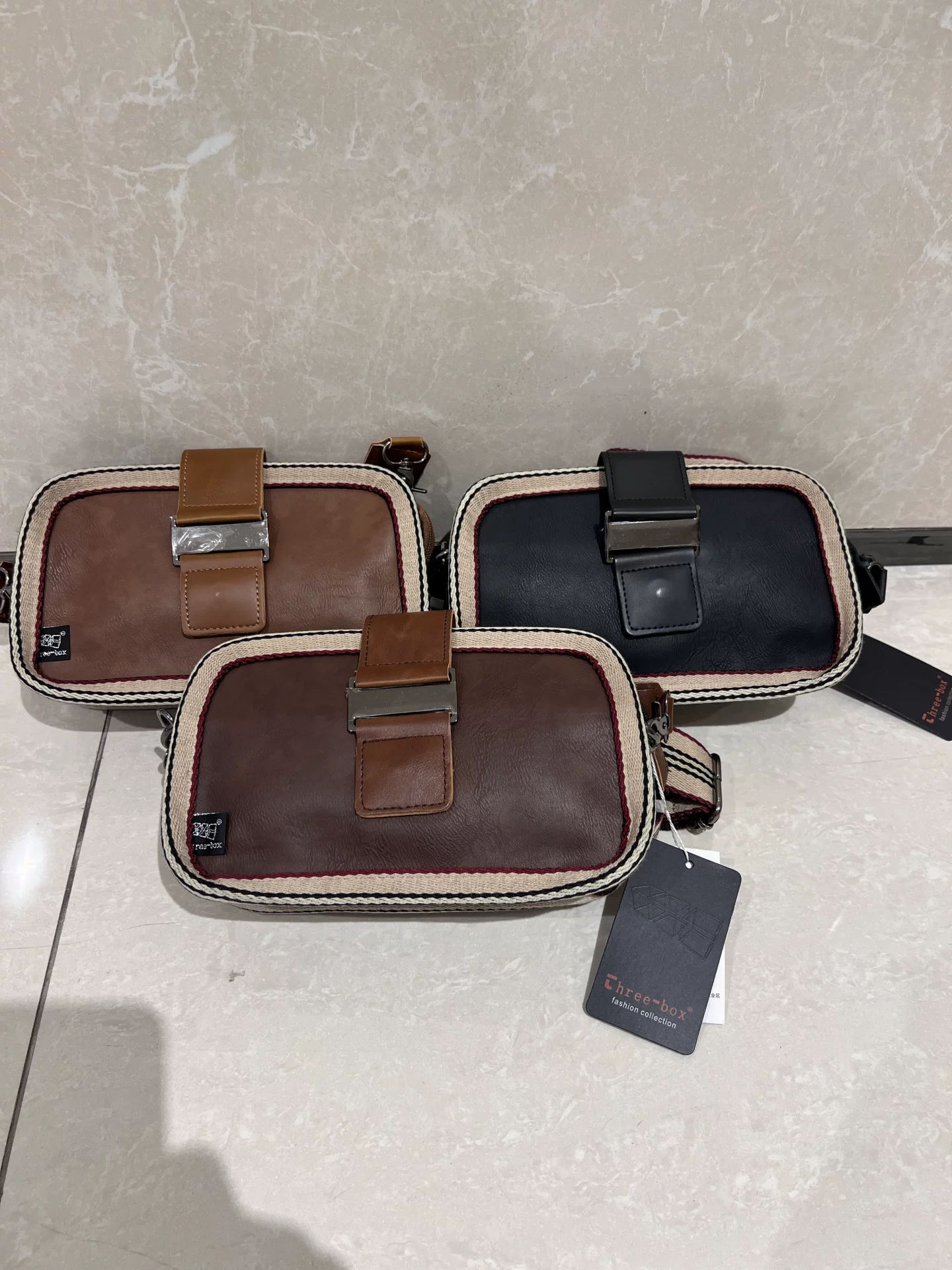 2026 mới hợp thời trang thương hiệu túi đeo chéo nam ngoài trời túi đeo vai sọc cổ điển khóa túi Boston túi đựng điện thoại nữ