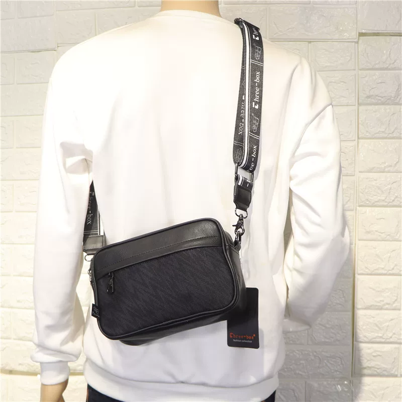 Túi đeo vai nam Threebox chính hãng phiên bản Hàn Quốc đổi màu sọc thời trang đeo chéo ba lô unisex túi thể thao ngoài trời