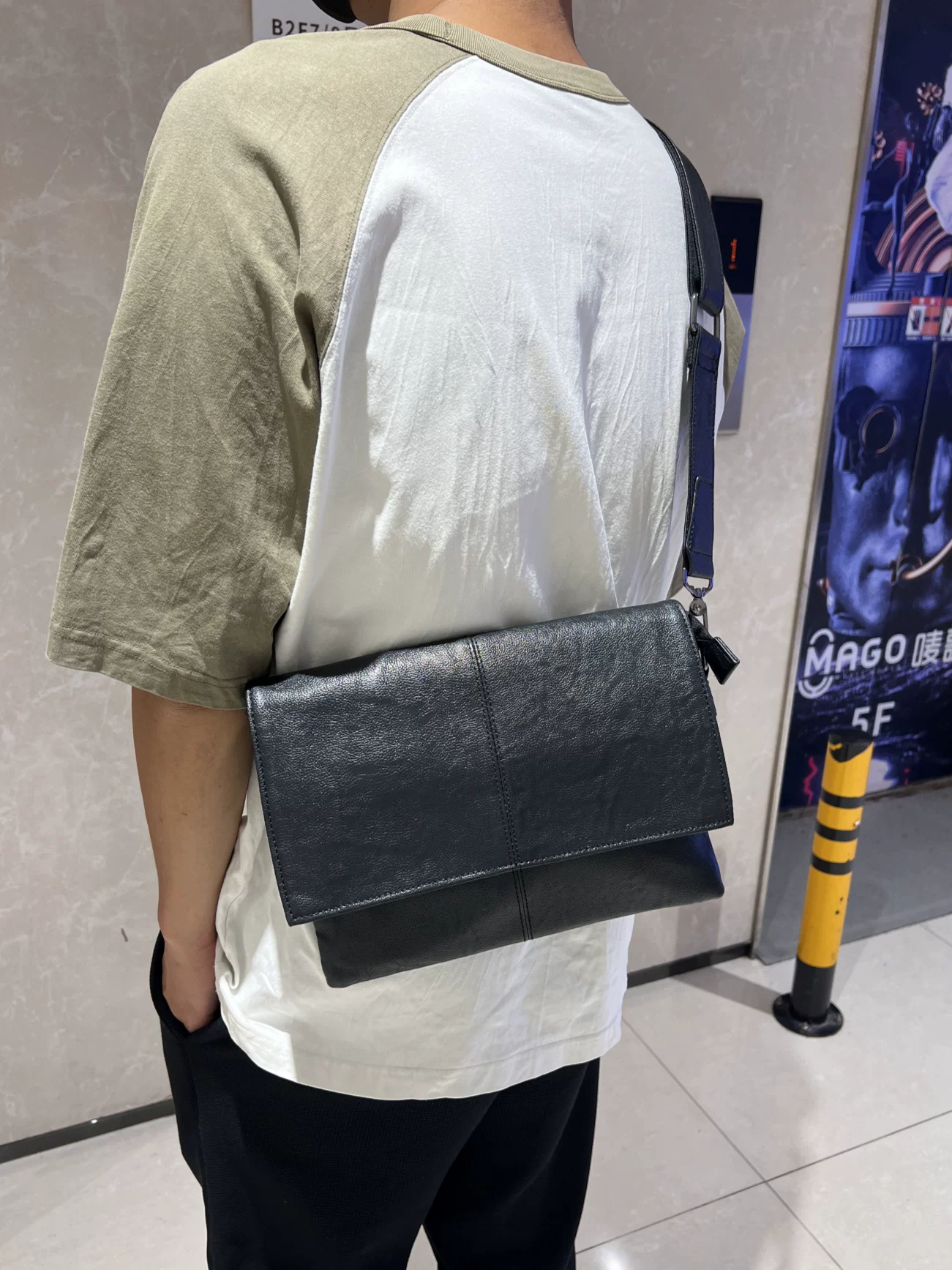 Túi đeo chéo nam da thật kiểu Hàn Quốc 2025, túi đeo vai thời trang công sở, túi cầm tay đa ngăn hợp thời trang, túi nữ