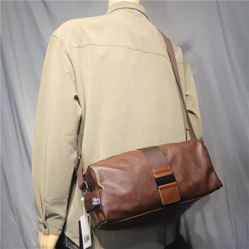 Túi đeo vai nam ba ngăn chính hãng, túi đeo chéo vuông PU trẻ trung, túi đeo chéo thể thao đi xe máy